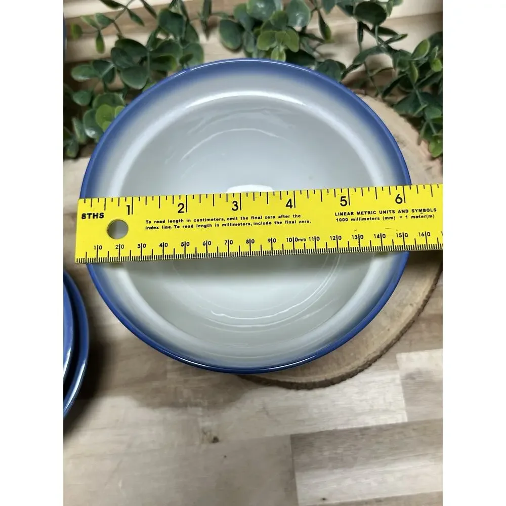 Set/12 Vintage Chinese Porcelain Rice Bowls Blue‎ & White Bamboo Motif 6 LG 6 SM